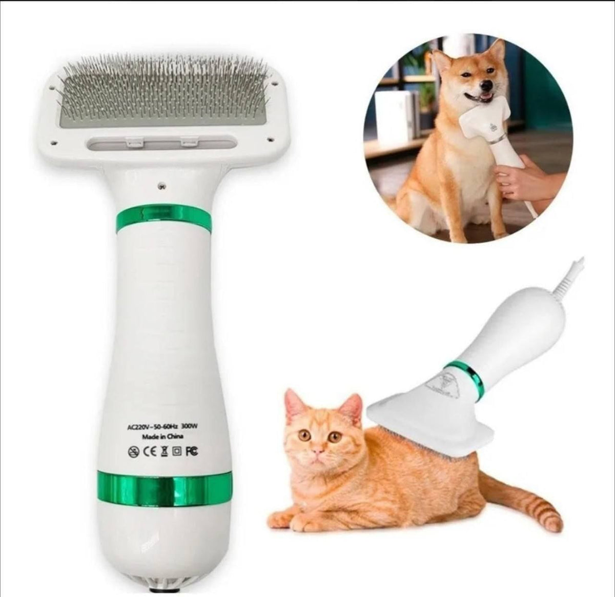 2 en 1: Cepillo Secador para Mascotas - Simplifica el Cuidado de tu Compañero Peludo